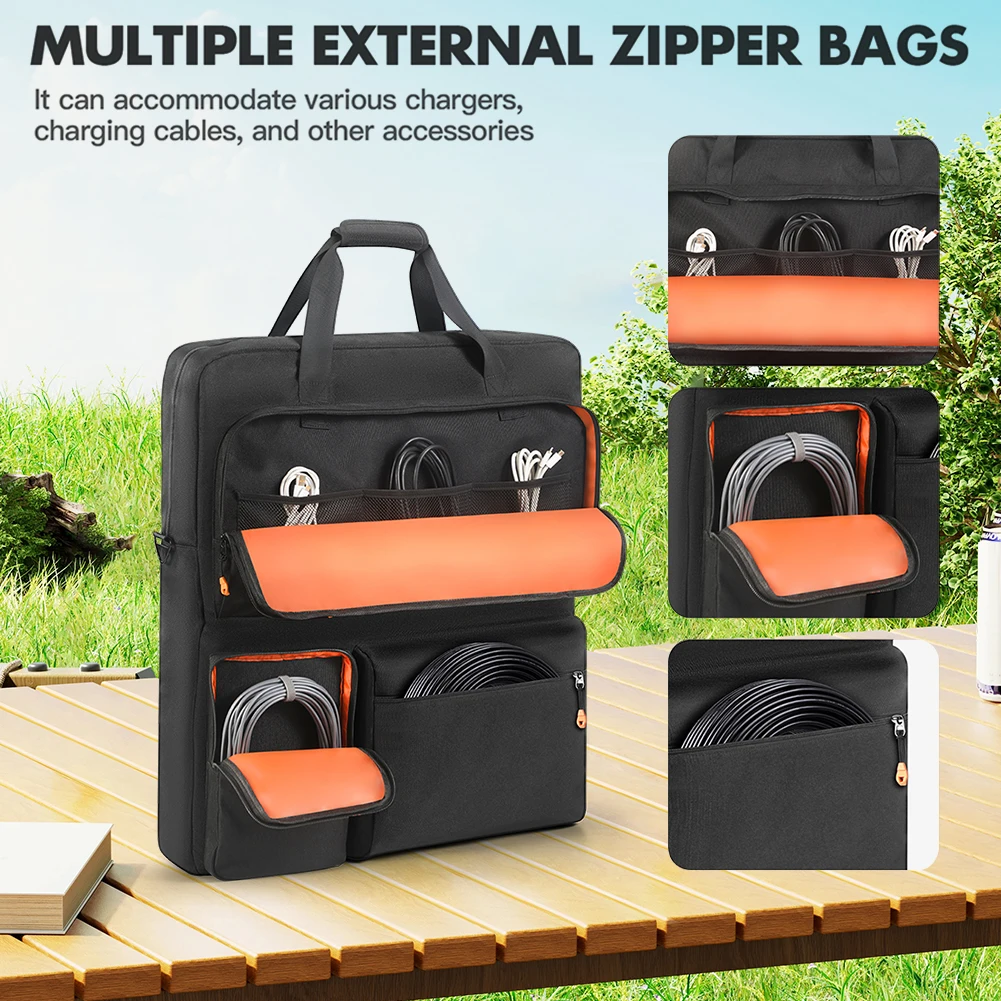 Solarpanel-Tragetasche, tragbare Solarmodule, Aufbewahrungstaschen, gepolsterte Reise-Solarpanel-Organizer für Jackery SolarSaga 100 W, 200 W Image