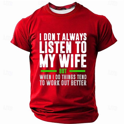 Herren Lustiger Slang T Shirt Kurzarm T-Shirt 3D-Druck Rundhalsausschnitt Hemd Mode Täglich Täglich Straße Blau Heather Grey Schwarz Sommer Frühling Bekleidung S M L XL XXL XXXL