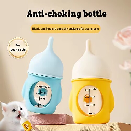 80-ml-Fütterungsflasche für Haustiere, Futterspender für Kätzchen und Welpen Image