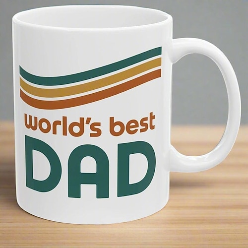 Lustige Geschenktasse für Papa, Vatertagsüberraschung, Keramik-Kaffeetasse im Retro-Stil, bestes Papa-Geschenk zum Vatertag Image