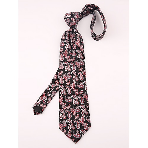 Krawatten aus Kunstseide mit Retro-Muster für Herren – Krawatten mit Vintage-Blumen- und geometrischem Aufdruck für formelle und geschäftliche Anlässe Image