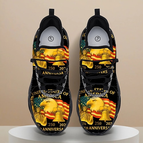 Vereinigte Staaten 250. Jubiläum Herren patriotische Sneakers kühnes 250 Jahre Amerika Design bequem und stylisch perfekt für Unabhängigkeitstagsfeierlichkeiten Image