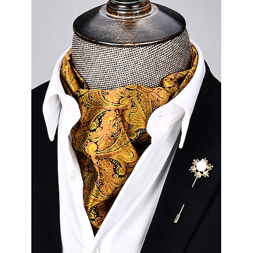 Herren-Paisley-Schal aus Kunstseide für Weihnachten – festliches Weihnachtsgeschenk, mehrere Farben, eleganter, formeller Stil für Winterpartys und Feiern Image
