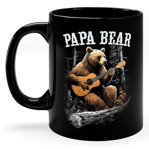 Lustige Geschenktasse für Papa, Vatertagsüberraschung, Keramik-Kaffeetasse mit Papa-Bär-Motiv, Geschenktasse für Papa, Opa Image