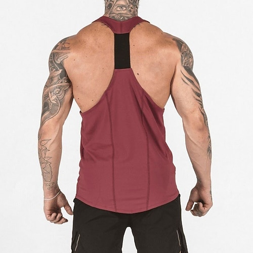 Herren Workout-Tanktop Lauf-Tanktop Fitness-Tanktop Ärmellos Tanktop Sommer Einfarbig Schnelltrocknend Kompression Feuchtigkeitsableitend Fitnesstraining Aktives Training Übung Sportbekleidung Image