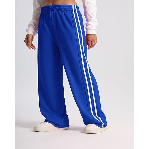 Damen Lässige Jogginghosen Lässige Palazzo-Hose Sporthosen Patchwork Tasche Elastischer Bund Sportbekleidung Lässig Täglich Outdoor Sommer Frühling Herbst Sonnenschutz Atmungsaktiv Training Gehen Image