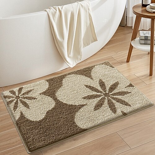 Badematte, saugfähig, rutschfest, minimalistisch, WC-Türmatte, dicker, weicher Teppich für Waschbecken, Dusche und Badezimmer Image