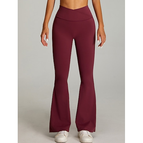 Damen Schlaghose Chinos Streetwear Lässig Athleisure Volle Länge Mittlere Taillenlinie Einfach Elastischer Bund Bequem Mikroelastisch Täglich Outdoor Urlaub Graues Grün Dunkelbraun Schwarz Weiß Image