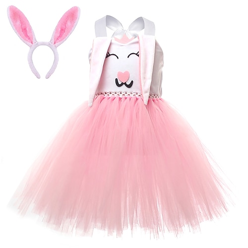 Prinzessin Tier Osterhase Karneval Tutu Robe Kleider Lustig Kinder Mädchen Karneval Kindertag Karneval Party Einfaches Karnevalskostüm Verkleiden Image