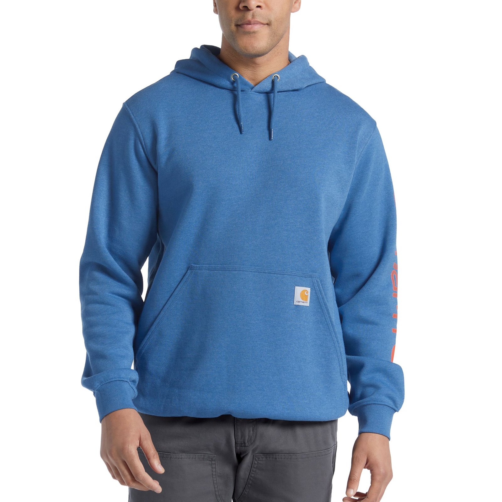 Carhartt Men's Iconic K288 Logo Sweatshirt (Size XL) Dark Tranquil Blue Heather, Poly + Cotton
