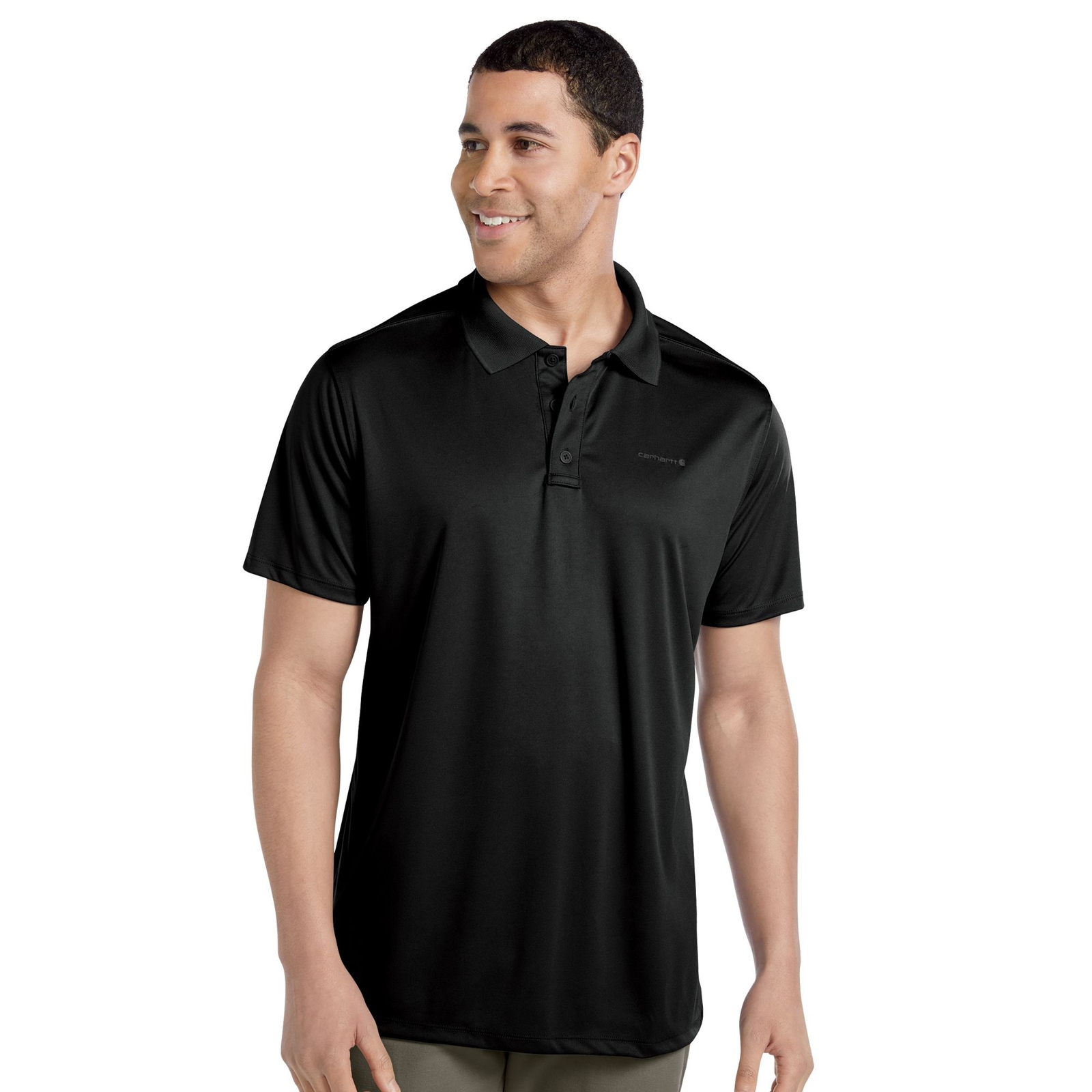 Carhartt Men's Force Sun Defender Relaxed Polo (Size M) Black, Polyester