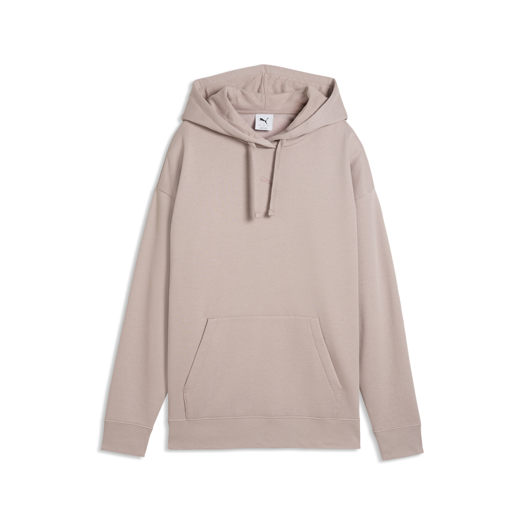 Hoodie PUMA "Essentials Fleece Relaxed Hoodie Damen", Damen, Gr. L, rose latte beige, Obermaterial: 34% Polyester, 66% Baumwolle; Kapuzenfutter: 100% Baumwolle; Rippe: 3% Elasthan, 97% Baumwolle, relaxed fit, Sweatshirts Hoodie