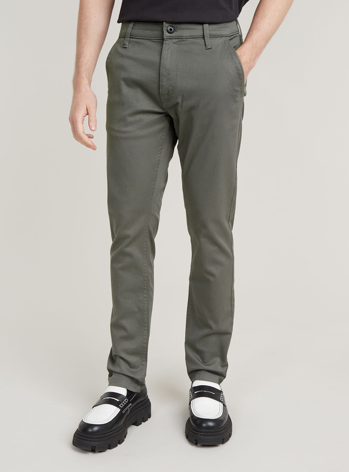 Chinohose G-STAR "Skinny Chino 3.0", Herren, Gr. 34, Länge 34, gs grau, Obermaterial: 50% Baumwolle, 47% Baumwolle, 3% Elasthan, Hosen Chinohose