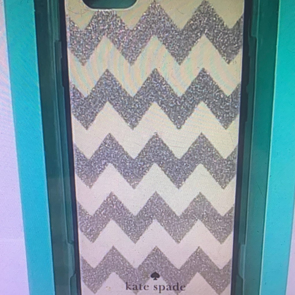 Kate Spade Cell Phones & Accessories | Kate Spade Glitter Chevron Phone Case - Silver And White | Color: Silver/White | Size: Os