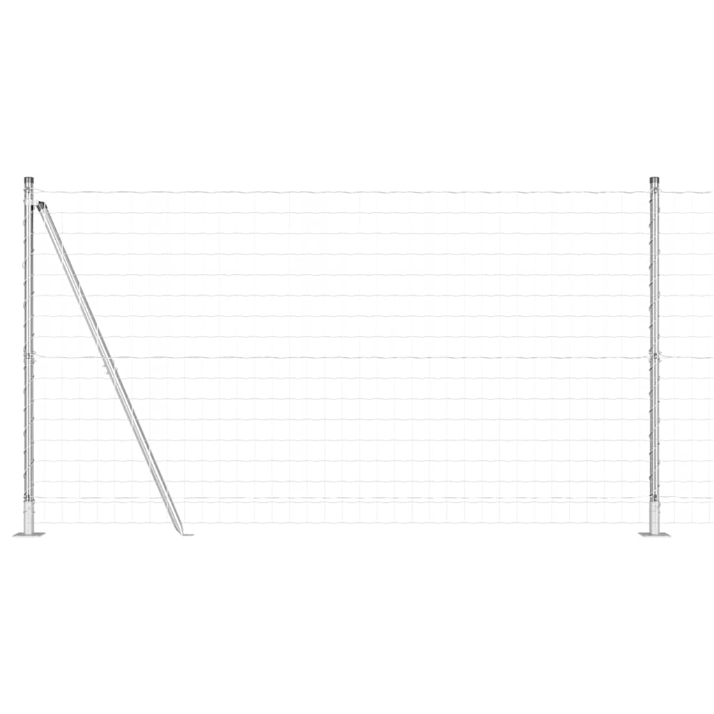 vidaXL Zaun mit Pfosten Silber 1,2 x 10 m Stahl Image