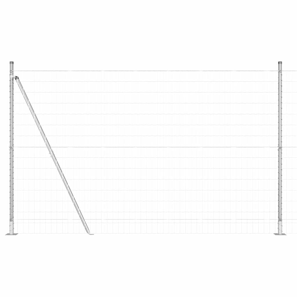 vidaXL Zaun mit Pfosten Silber 1,5 x 10 m Stahl Image