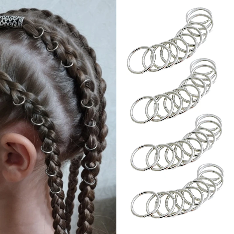 Gold Silber Vintage Wikinger Spirale Charms Haargeflecht Ringe Zubehör Manschettenclips für Frauen und Mädchen Dreadlocks Perlen Styling Image