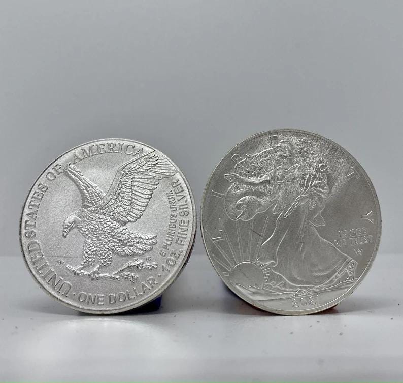 Moneta placcata in argento American Eagle da 1 oz, moneta da 1 dollaro REPLICA placcata in argento, USA, prova in Dio confidiamo