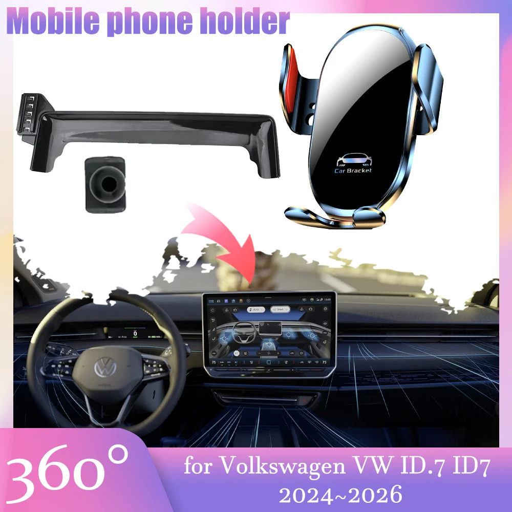 Auto Handy Halter für Volkswagen VW ID.7 ID7 2024 ~ 2026 2025 GPS Air Vent Handy Clip Ständer Aufkleber Unterstützung Zubehör iPhone Image