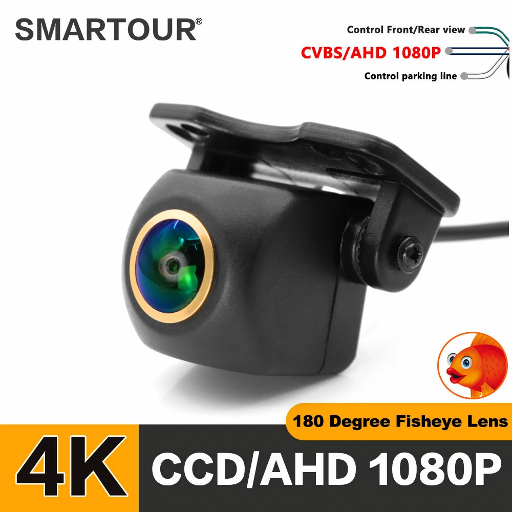 SMARTOUR 1920x1080P 720P Auto Rückansicht Kamera Fisheye Objektiv 4K Full HD CCD AHD Nachtsicht fahrzeug Rückfahr Front Kameras Image