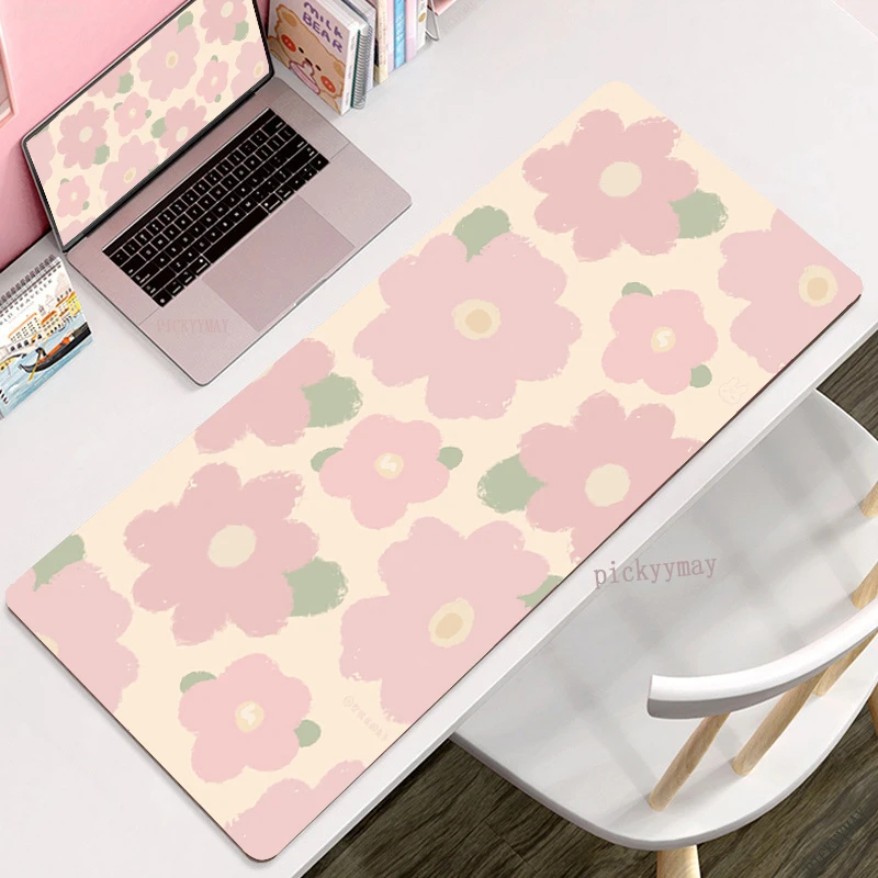 Große Mauspad Blume 100x50cm Verriegelung kante große Computer Mouse pads niedliche Mauspad große Tastatur matte Gamer Mauspads Schreibtisch matten Image