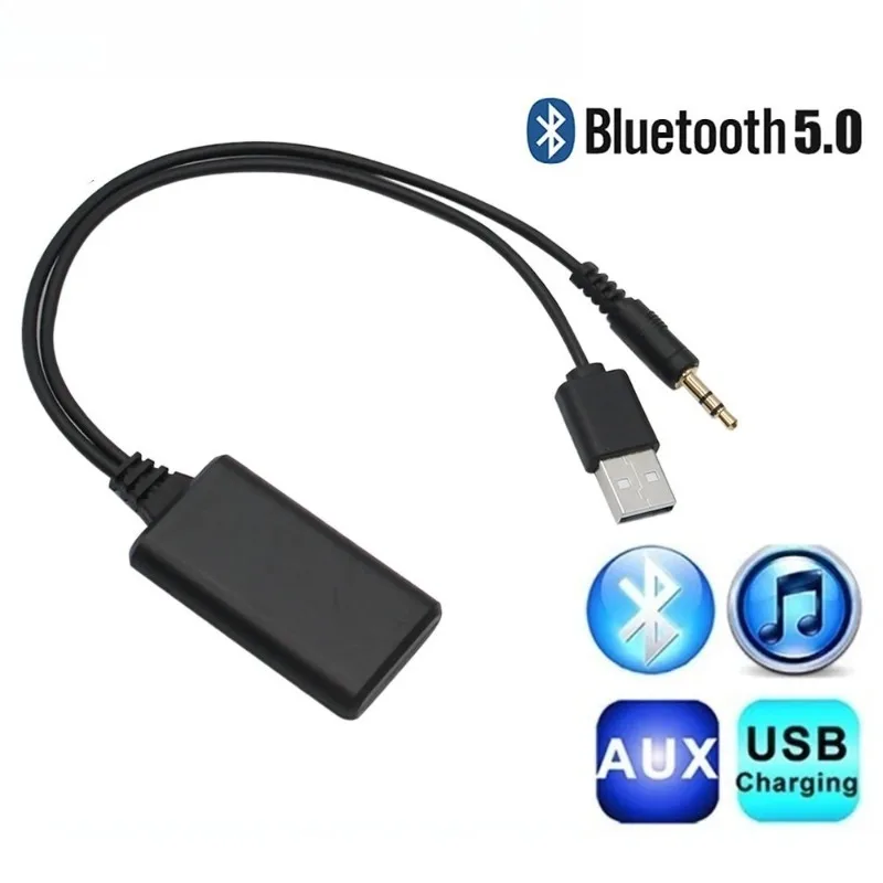 Adattatore audio Bluetooth per auto per BMW E90 E91 Ricevitore musicale wireless con connessione Aux da 3,5 mm e supporto USB