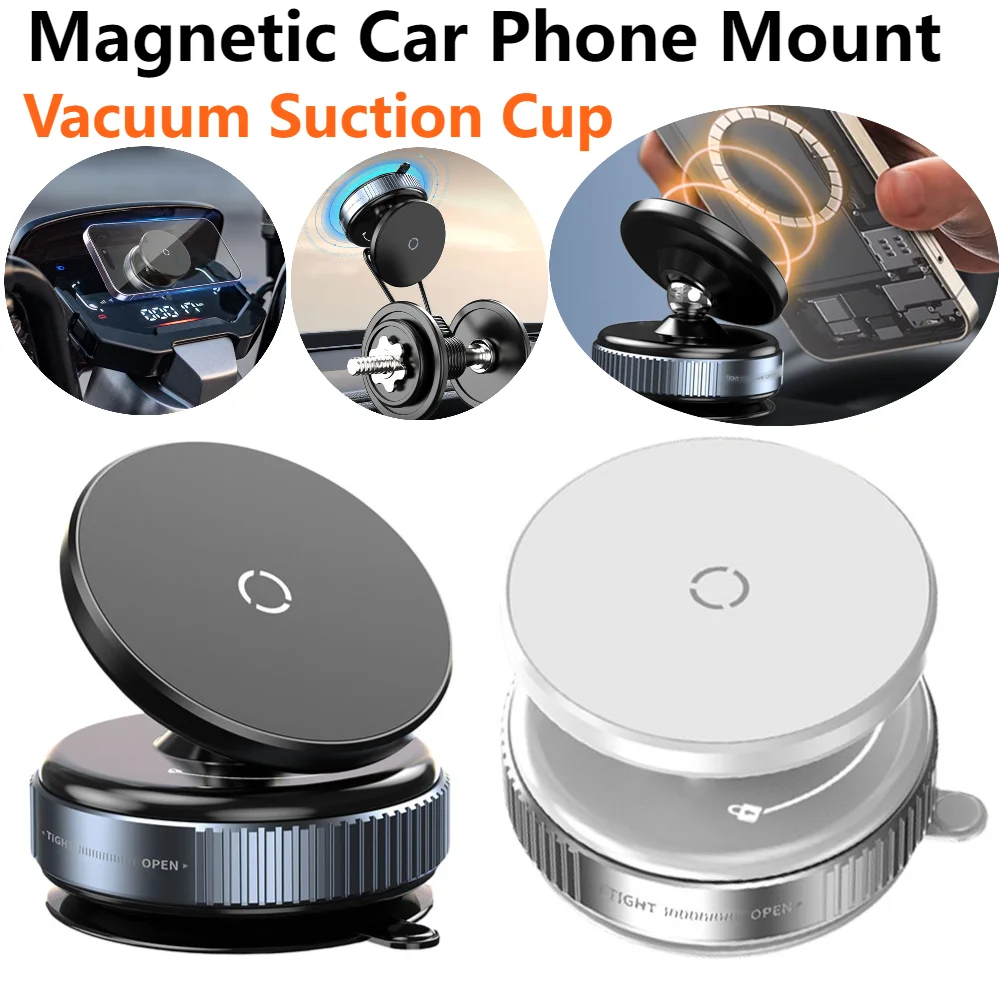 Supporto magnetico per telefono da auto ad adsorbimento del vuoto 360 ° Supporto per telefono per auto con ventosa girevole a vuoto Supporti universali per navigazione GPS