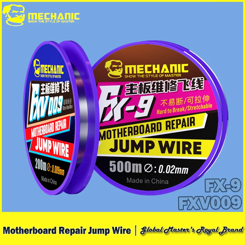 【MECHANIC】 FX-9 FXV009 Motherboard Reparatur Jumper Draht Fingerabdruck Schweißpunkt Reparatur Linie 200 m Für Telefon CPU PCB Chip Reparatur Image