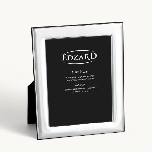 Bilderrahmen Lucera (10x15 cm), edel versilbert, anlaufgeschützt, mit Holzdekor-Rücken Image