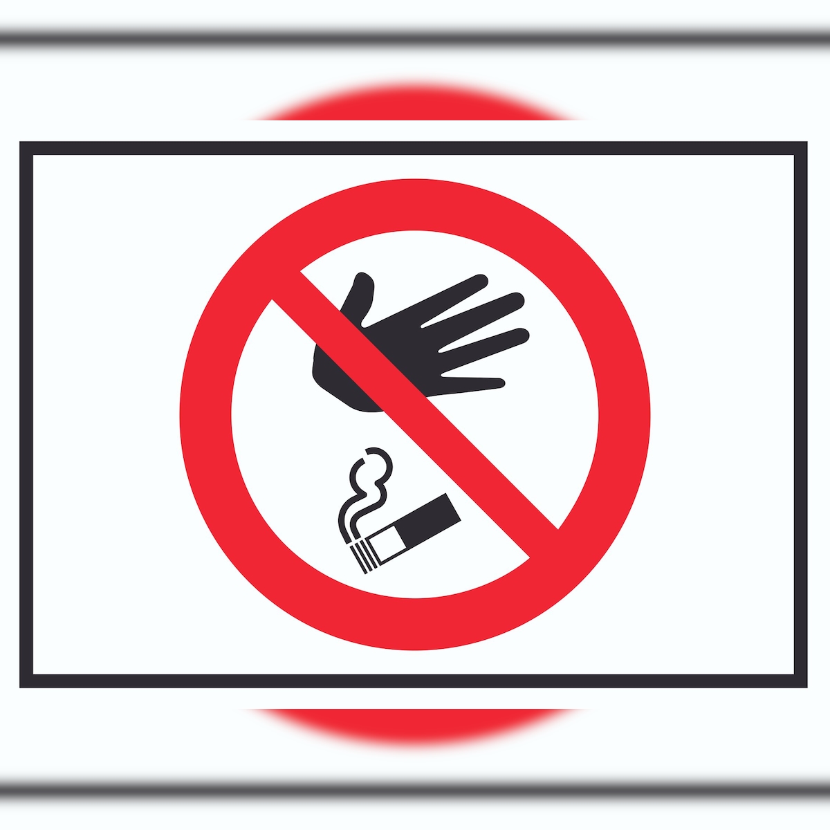 HB-Druck Bitte keine Kippen auf den Boden werfen Symbol Schild A5 Rückseite selbstklebend Image