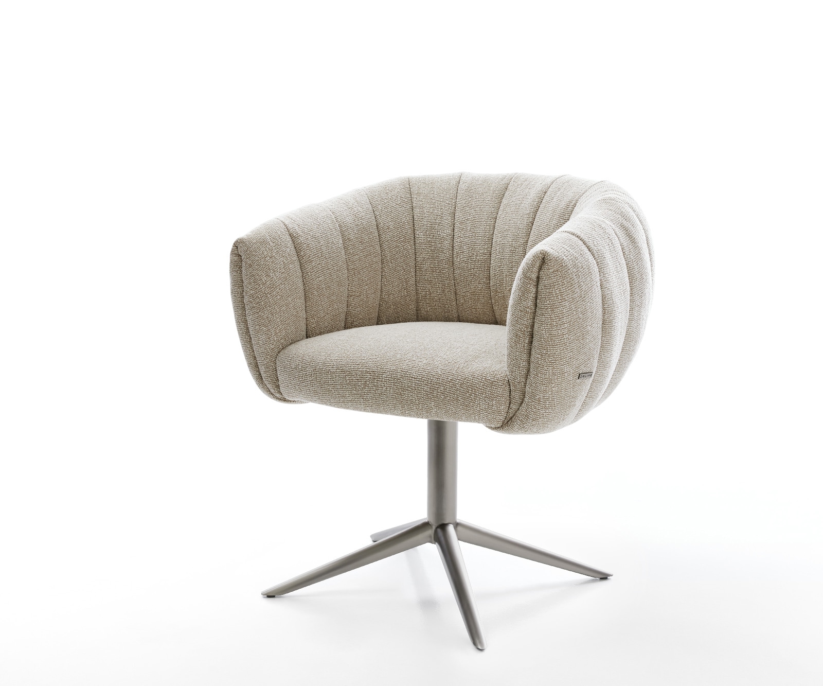 DELIFE Drehstuhl Jada-Flex Webstoff Soft Beige Fußkreuz Graphit 360° drehbar Wippfunktion Taschenfederkern, Esszimmerstühle Image