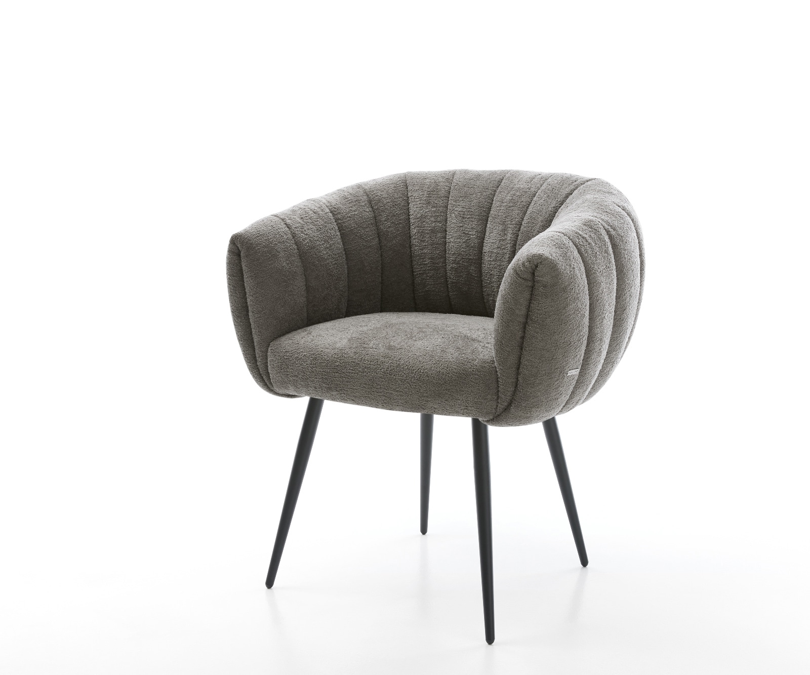 DELIFE Esszimmerstuhl Jada-Flex Bouclé Soft Schlamm 4-Fuß konisch Schwarz Taschenfederkern, Esszimmerstühle Image