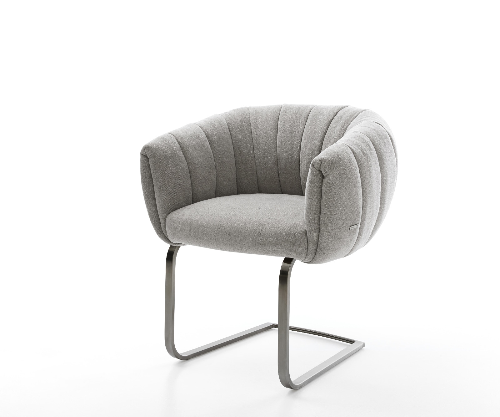 DELIFE Freischwinger Jada-Flex Strukturstoff Soft Grau Freischwinger flach Graphit Taschenfederkern, Esszimmerstühle Image