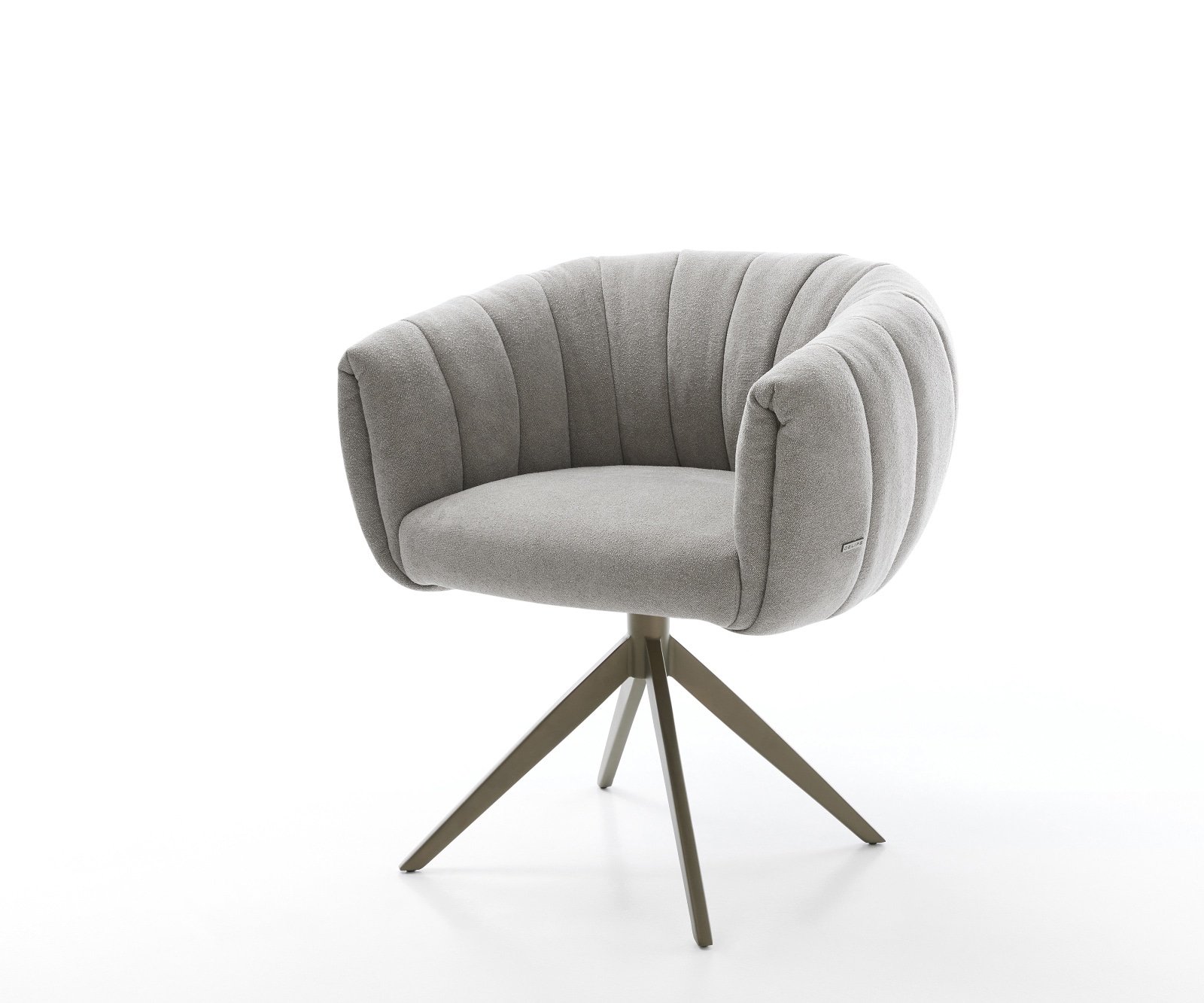 DELIFE Drehstuhl Jada-Flex Strukturstoff Soft Grau Kreuzgestell breit Effektfinish Titan 360° drehbar Wippfunktion Taschenfederkern, Esszimmerstühle Image