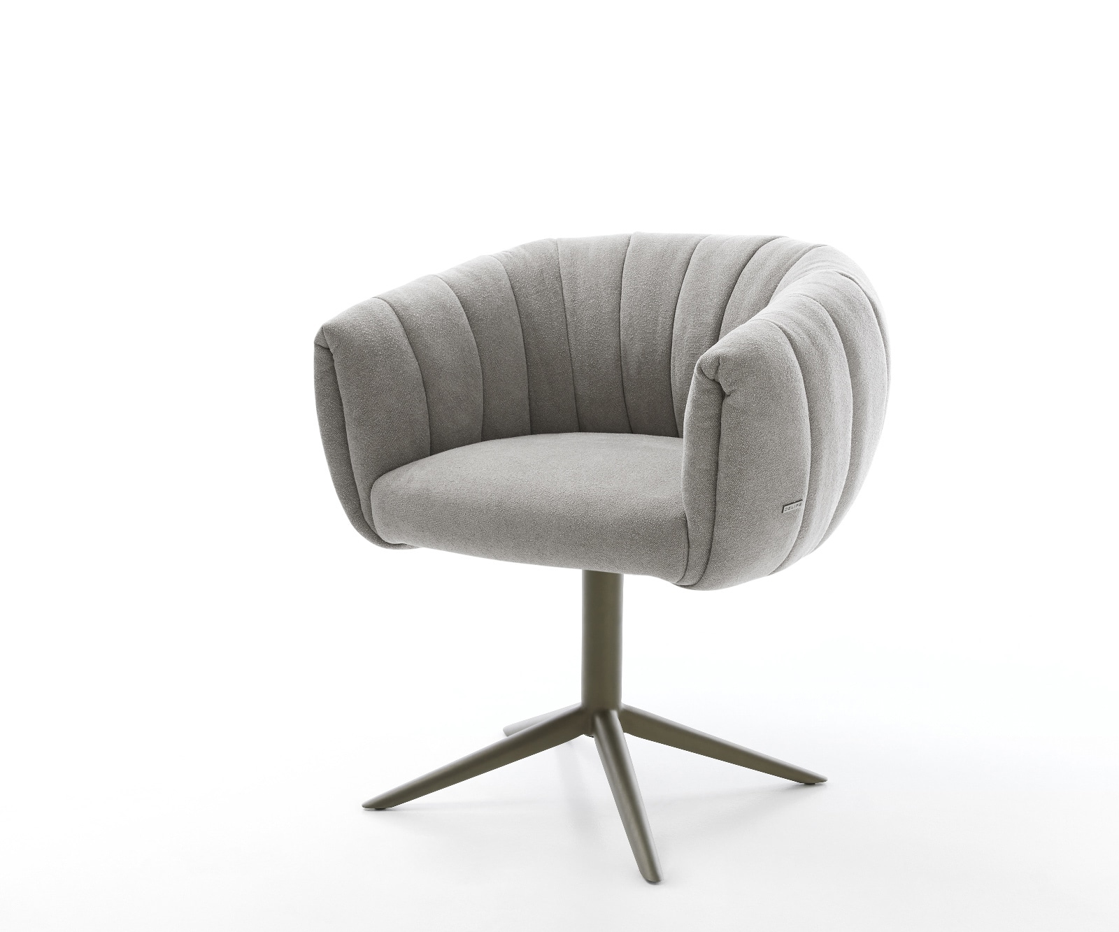 DELIFE Drehstuhl Jada-Flex Strukturstoff Soft Grau Fußkreuz Effektfinish Titan 360° drehbar Wippfunktion Taschenfederkern, Esszimmerstühle Image