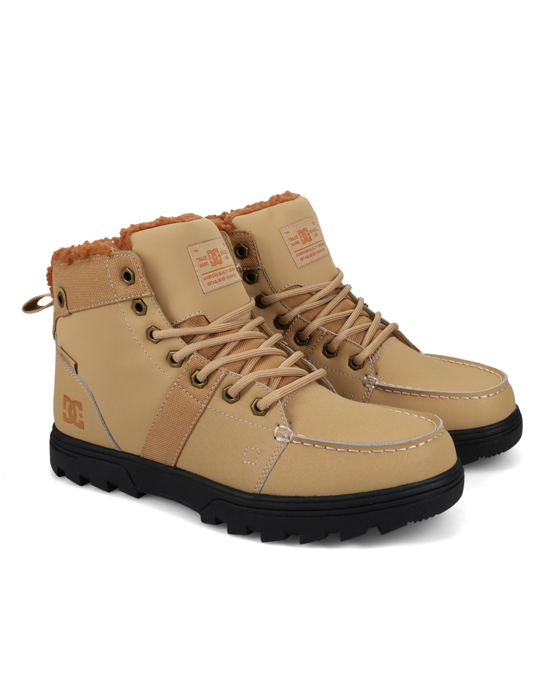 Schnürstiefel DC SHOES "Woodland", Herren, Gr. 8(40,5), tan, schwarz, Obermaterial:48.67% Leder, 34.31% Synthetikmaterial, 17.2% Microfaser;, Schuhe Schnürstiefel Image
