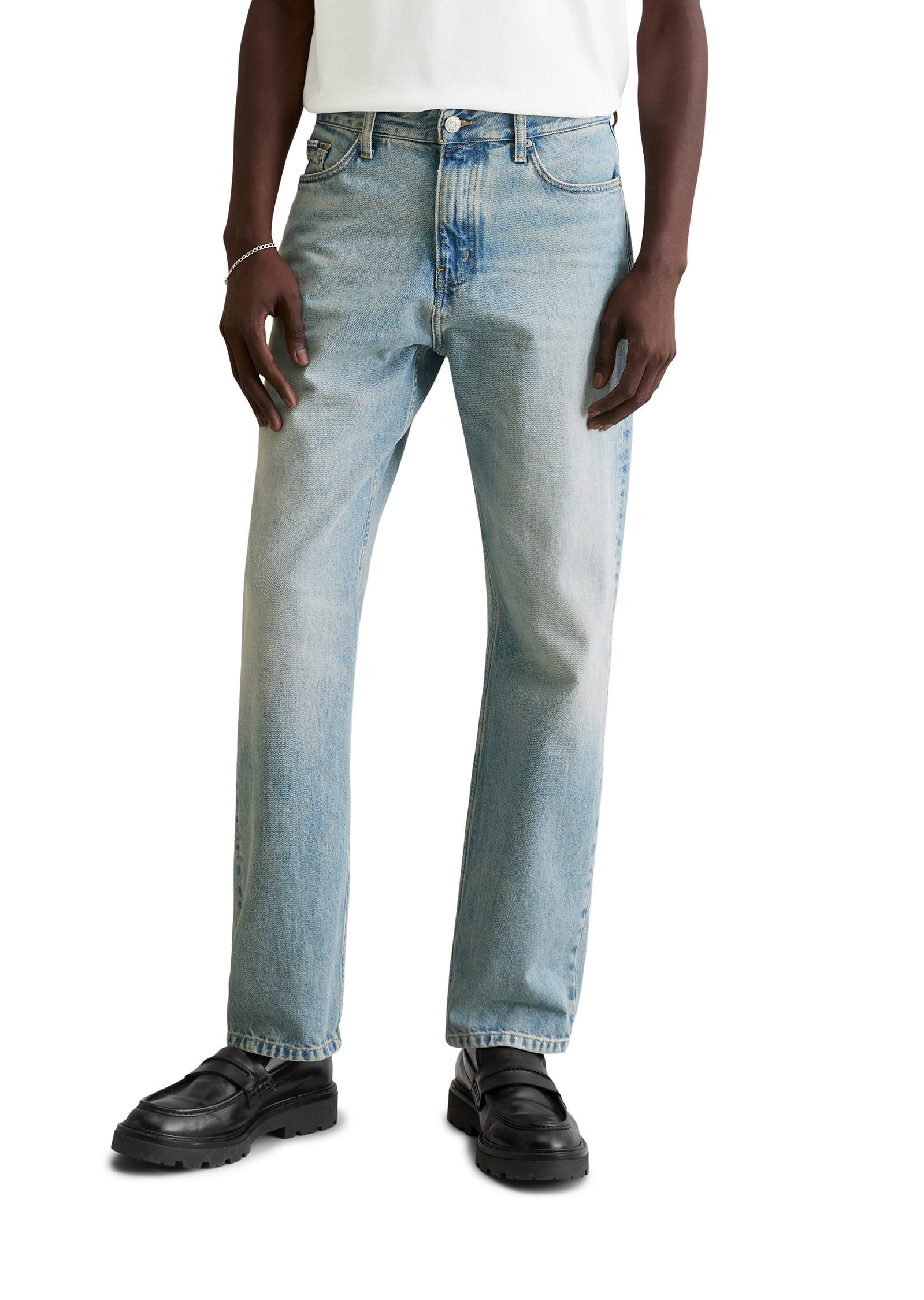 Straight-Jeans MARC O'POLO DENIM "Sverre", Herren, Gr. 32, Länge 32, light blau, Denim/Jeans, Obermaterial: 100% Baumwolle, Jeans Straight-Jeans, mit Fade-Effekten