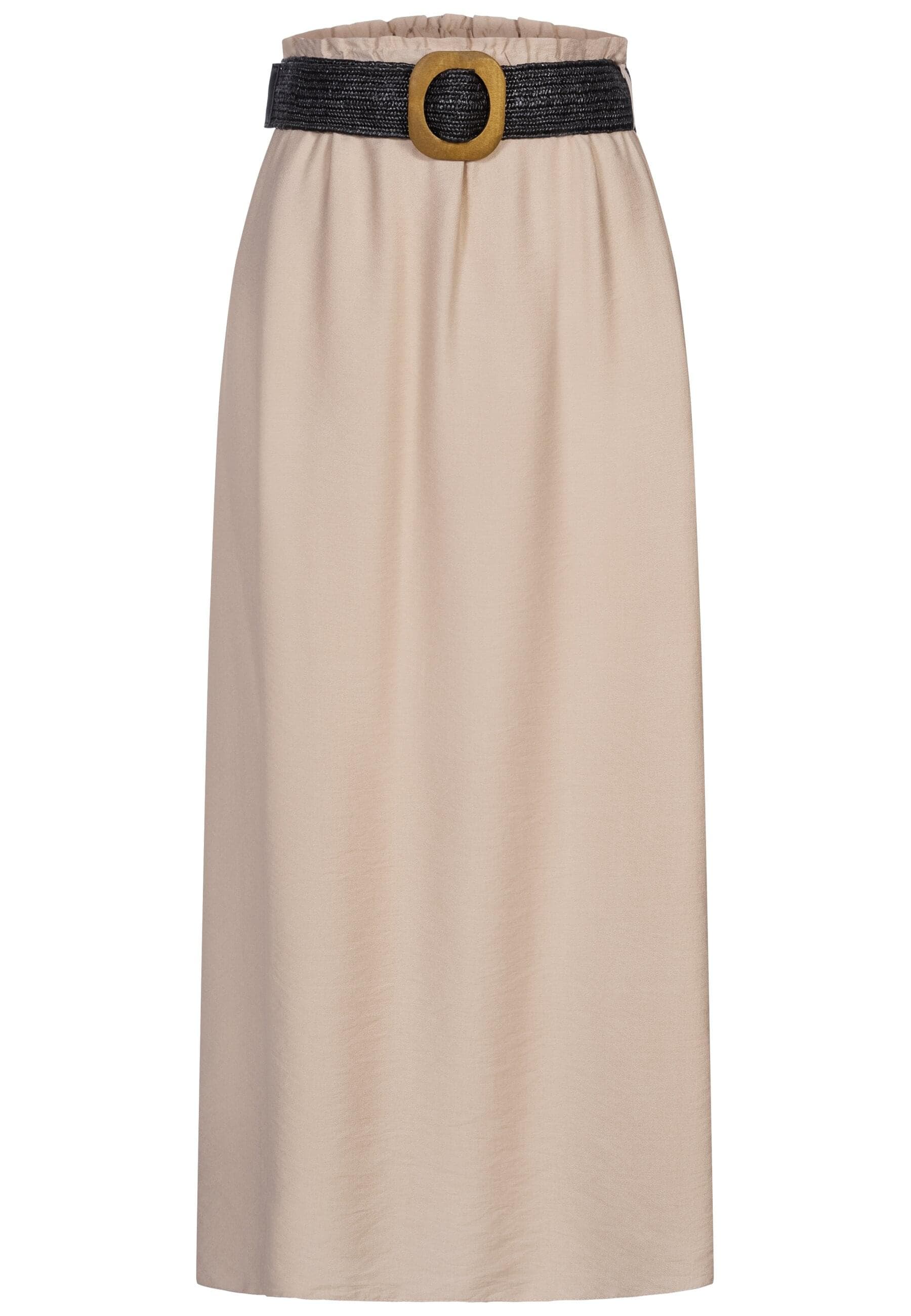 Shirtkleid CLOUD 5IVE "CLOUD 5IVE Cloud5ive Damen Longform Viskose Rock mit Gürtel", Damen, Gr. XXL, US-Größen, beige, 85% Viskose, 15% Polyamid, normal, ohne Ausschnitt, Kleider Shirtkleid