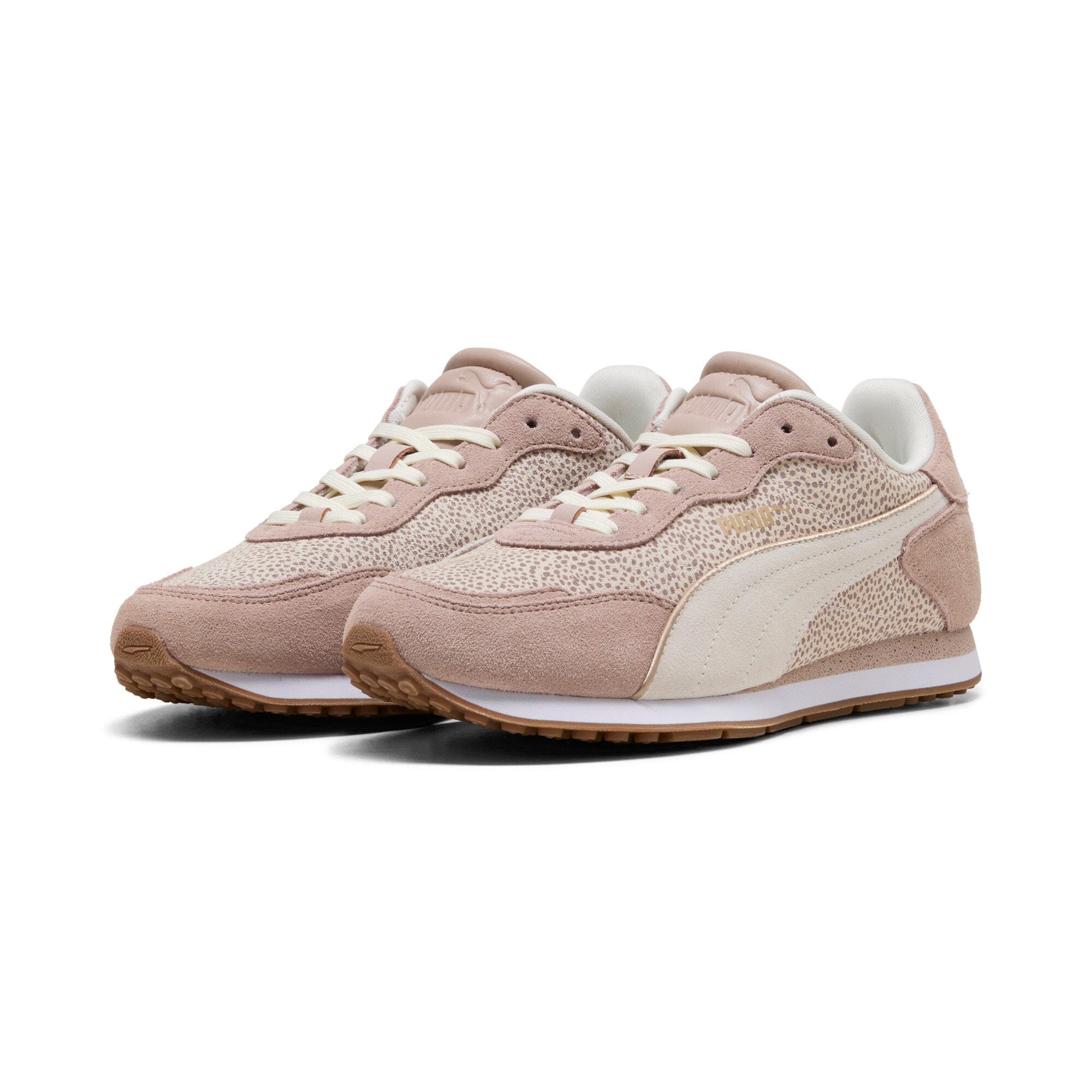 Sneaker PUMA "ST MILER ROSE TOPCAT", Damen, Gr. 40,5, rose latte, frosted ivory, gum, Leder, mehrfarbig, Schuhe Sneaker