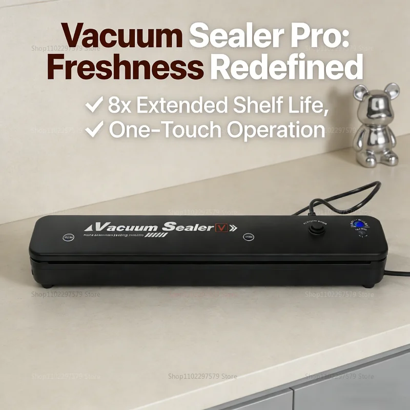 Petite machine de mise sous vide automatique, économiseur de nourriture, compacte, entièrement automatique, scellage plastique pour aliments cuits et conservation des aliments