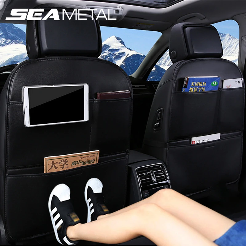 SEAMETAL Auto Sitz Zurück Schutz Für Kinder Kinder Anti Kick Schlamm Schmutz Pad Auto Anti Kick Matte Pad Innen Lagerung Tasche Zubehör Image