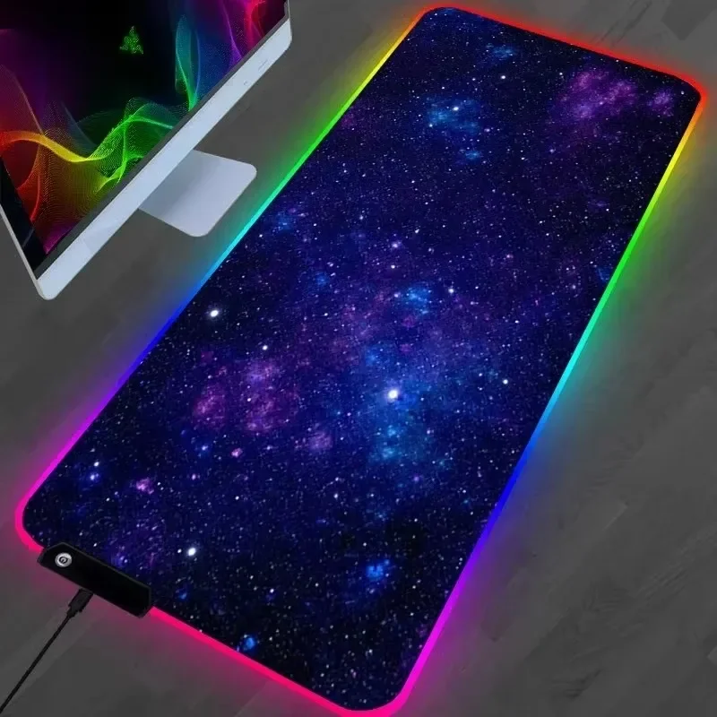 Heißer Verkauf RGB Galaxy Milchstraße Mauspad Teppich PC Gamer Computer Tastatur Schreibtisch Matte anti-slip Mousepad Gaming Zubehör 900X400 Image