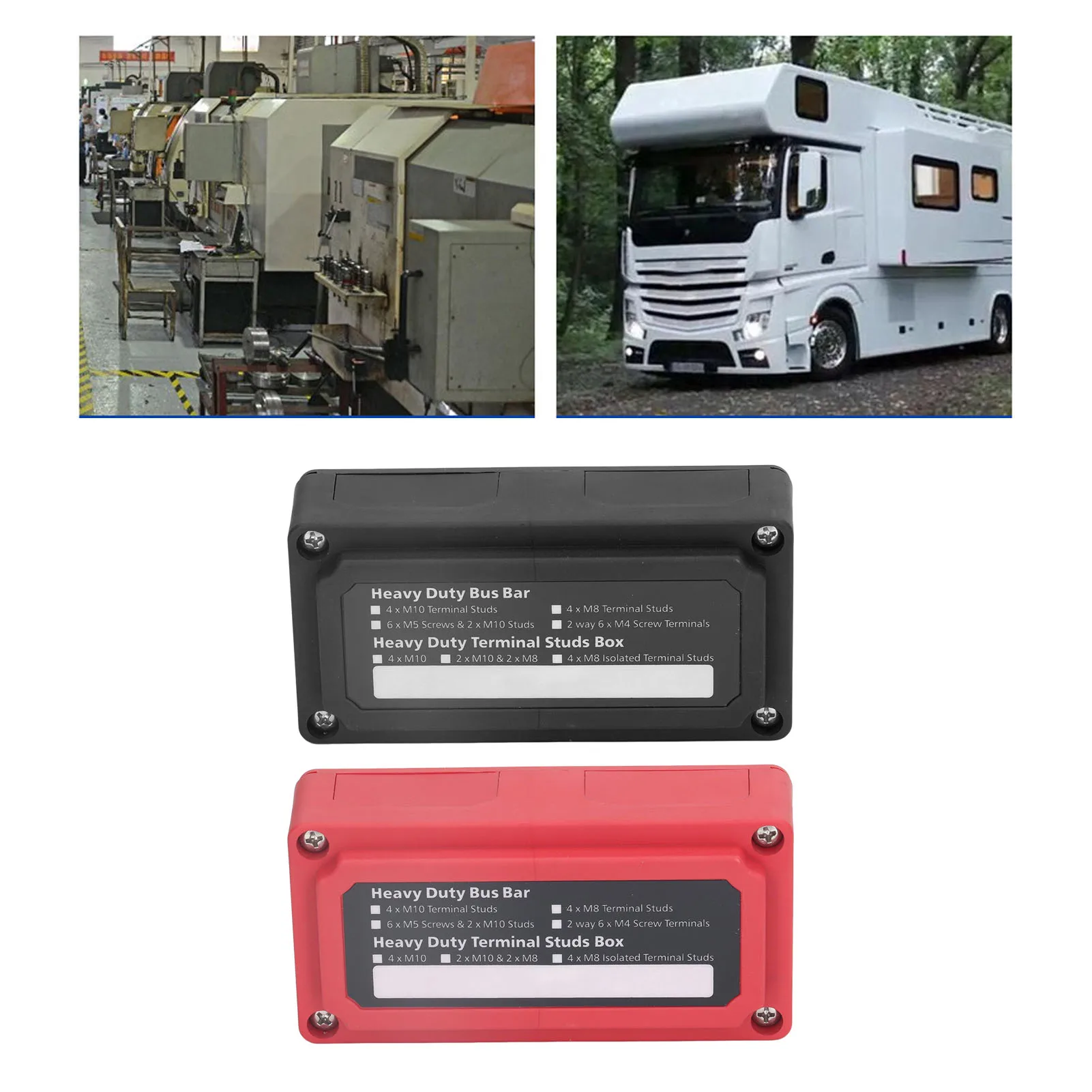 Sammelschienenkasten mit Schrauben, M10-Klemmenbolzen, Stromanschluss, Verteilerblock, Sammelschienenkasten, 48 V, 300 A, Stromanschlusskasten Image