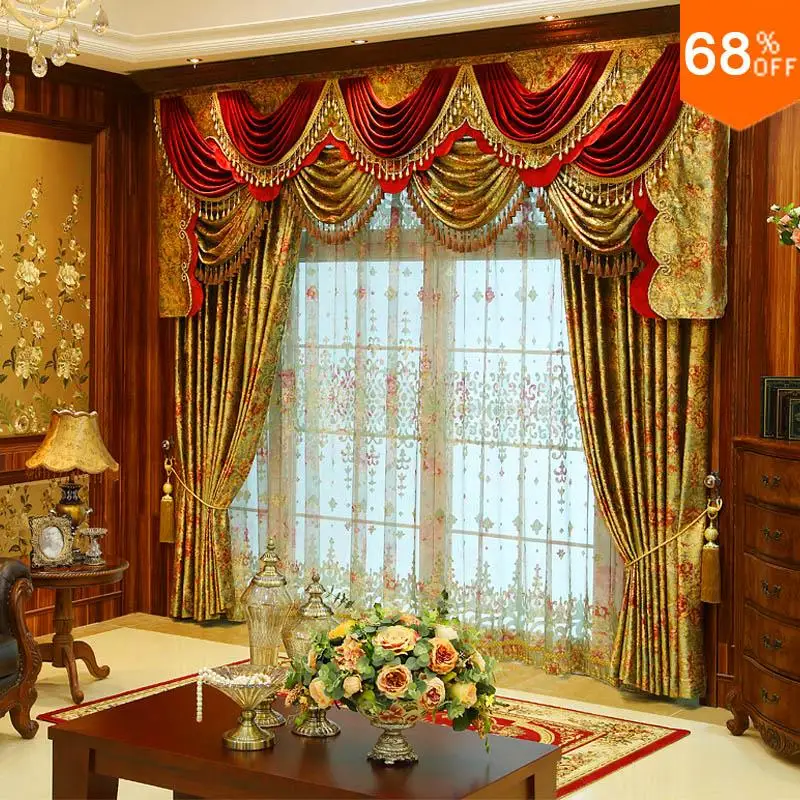 Luxus vorhang für fenster vorhang Splendid Wow tenda finestra valance Vorhänge Für Wohnzimmer rideau Hotel Vorhänge mit volant Image