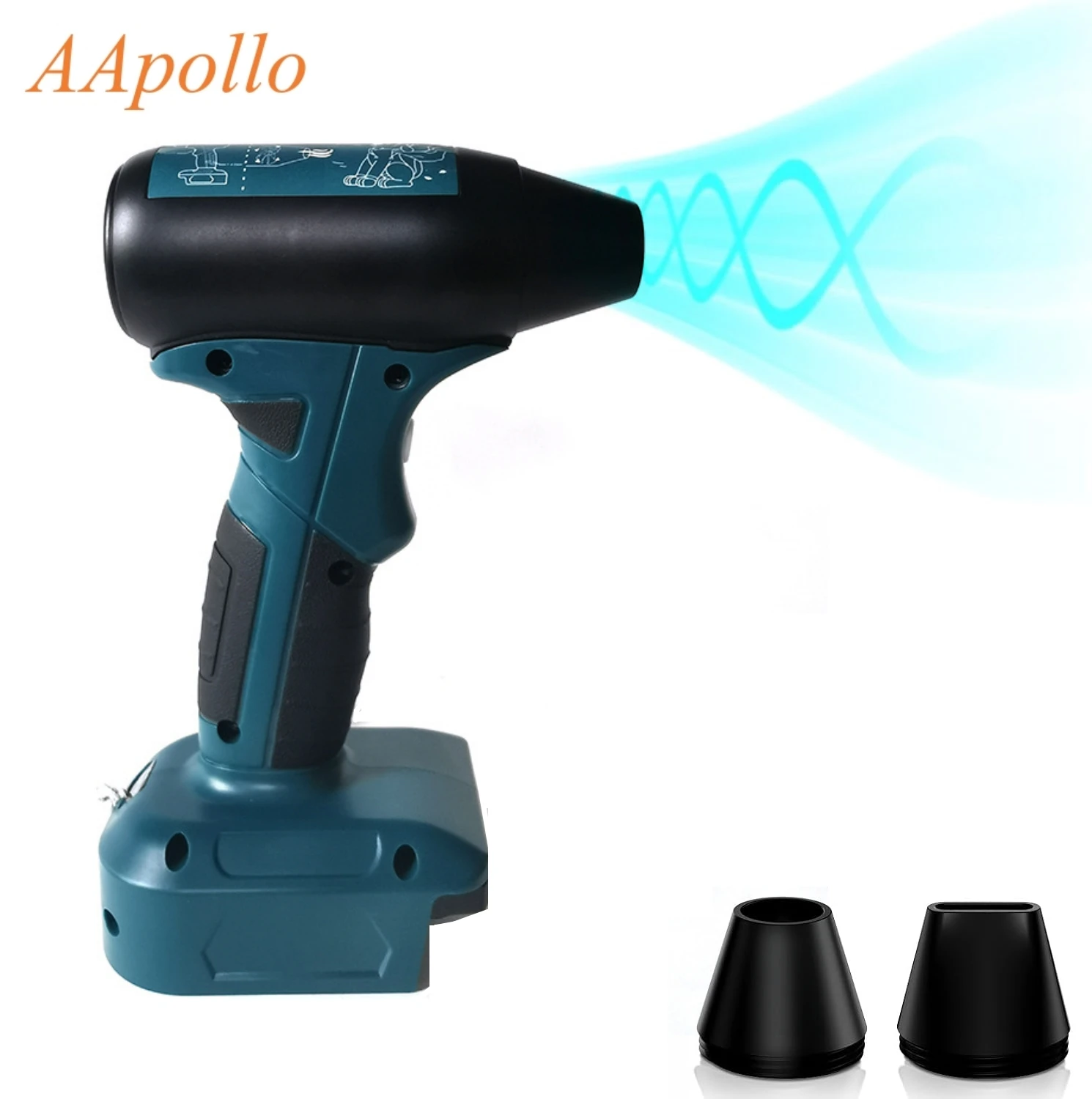 Bürstenloser Strahlgebläse mit 130000 U/min, heftiger Turboventilator, 4-Gang-Wireless-Handluftgebläse für Dewalt/Milwaukee/Makita Image