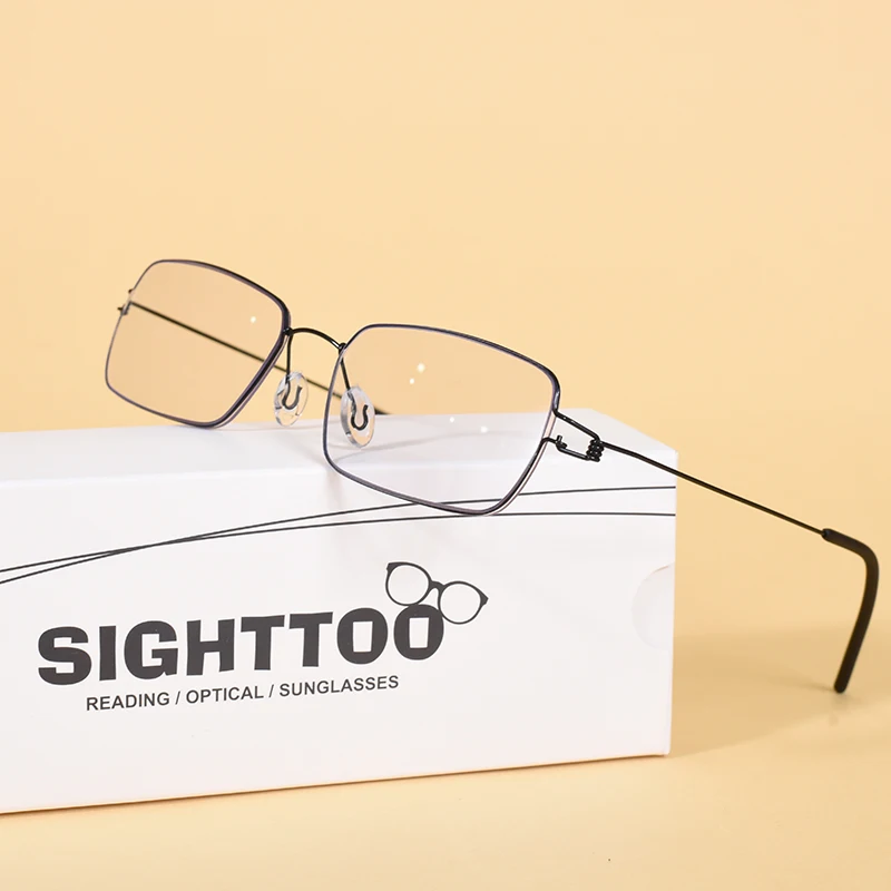 Superleichte Lesebrille für Herren, blaues Licht blockierendes Brillengestell, schraubenlose Brillen + 100 + 200 + 300 Image