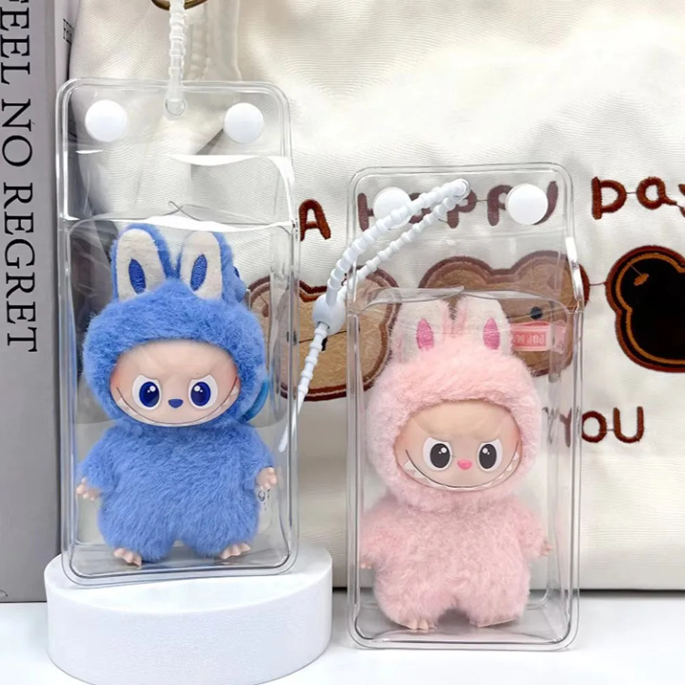 Display-Tasche für Mini 10 cm Labubu 4.0 The Monsters Pin for Love Series Transparente ausgehende Schutztasche Zubehör Image