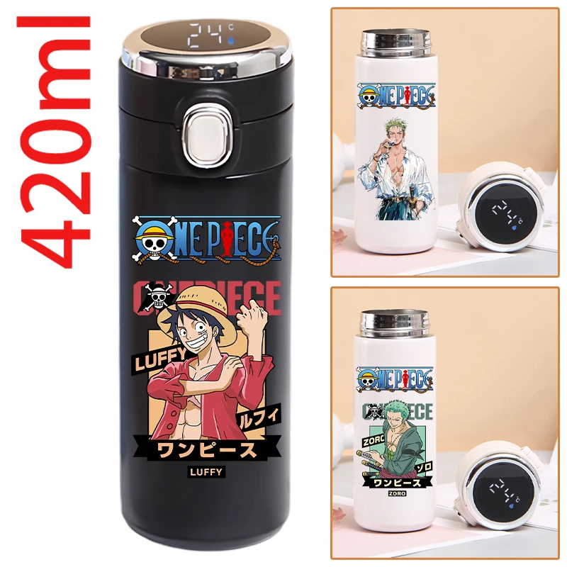 420 ml einteilige Thermosflasche Temperaturanzeige Vakuumflaschen 304 Edelstahl Vakuumisolierter Becher Tragbare Wasserflasche Image