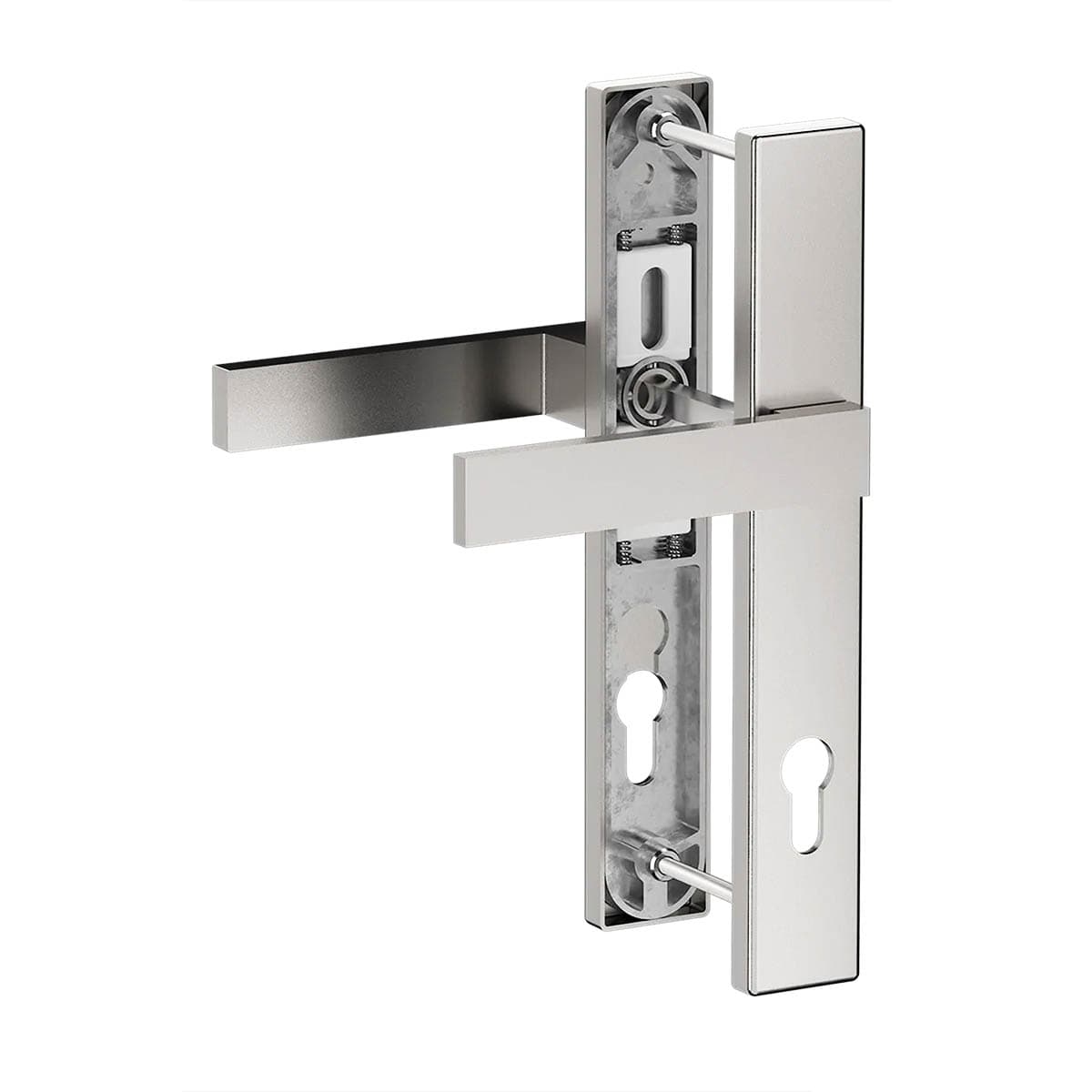 MS Beschläge Schmalrahmengarnitur Edelstahl-Optik - 92mm Türdrücker Rollladengriff TS 39-54mm Image