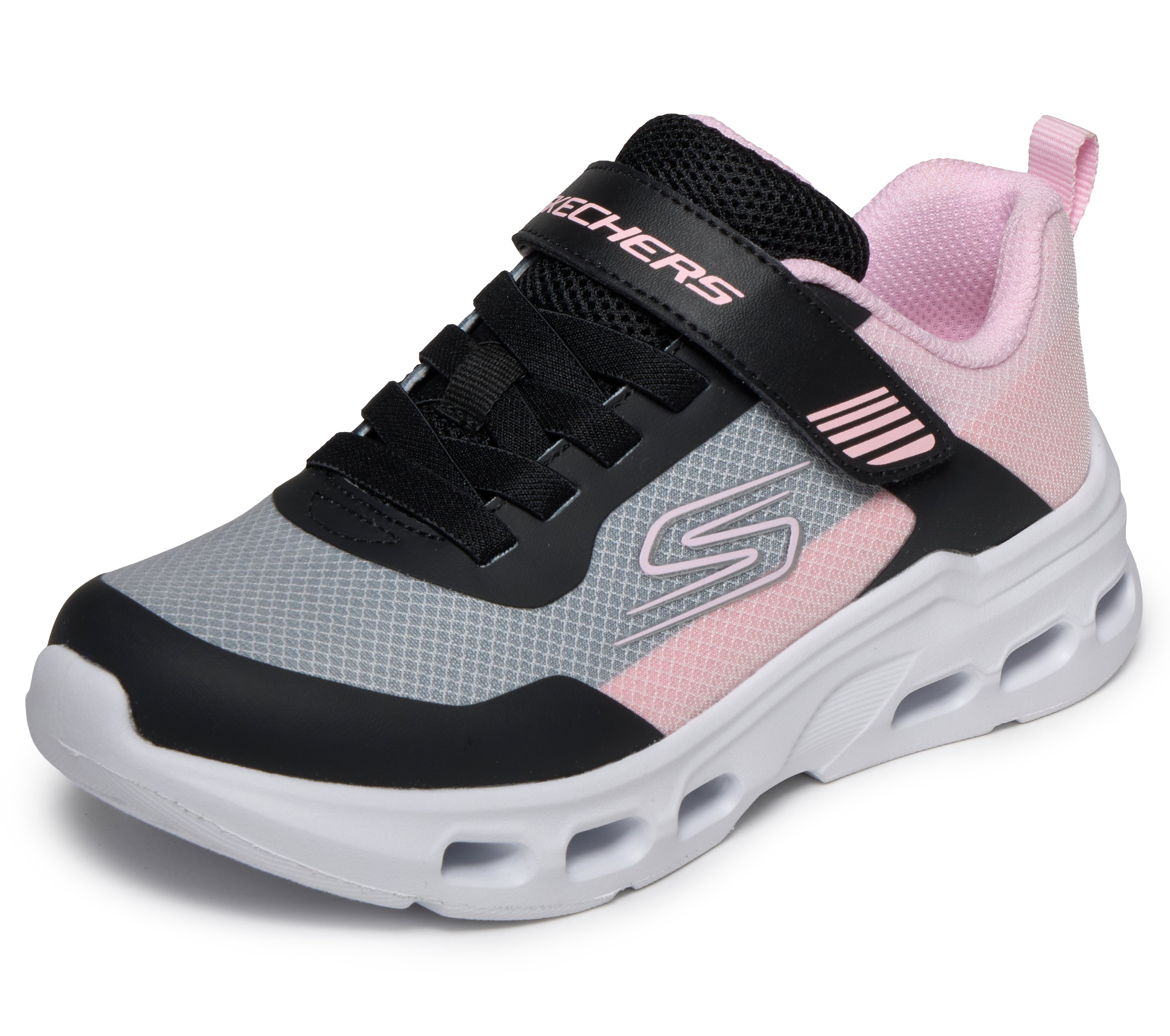Sneaker SKECHERS "SKECHERS GLIDE-STEP AERO", Damen, Gr. 28, schwarz, multi, Schuhe Sneaker, Sportschuh mit Klett, Größenschablone zum Download